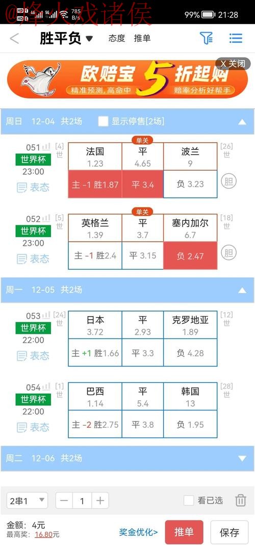 安卓平台世界杯盘口分析与攻略